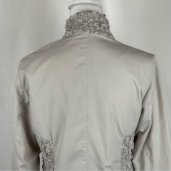Anthropologie Luii Tan Ruched Zippered Neutral Versatile Jacket NWOT Size S - Picture 7 of 13